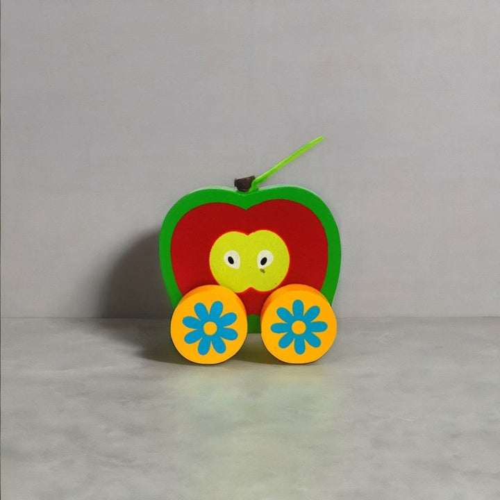 Wooden Apple Car Montessori Fruit Vehicle Toy