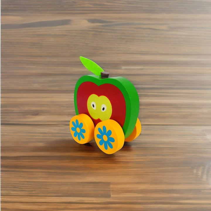 Wooden Apple Car Montessori Fruit Vehicle Toy