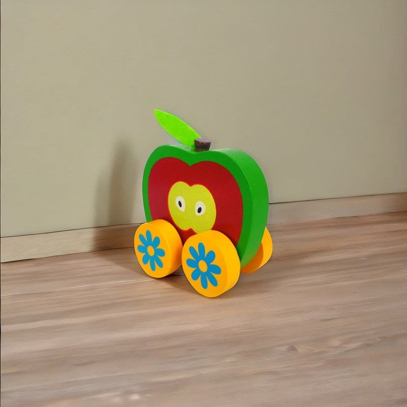 Wooden Apple Car Montessori Fruit Vehicle Toy