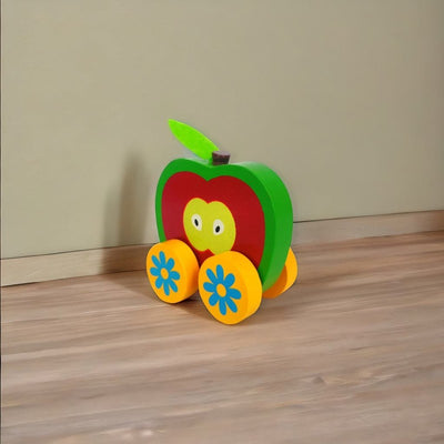Wooden Apple Car Montessori Fruit Vehicle Toy