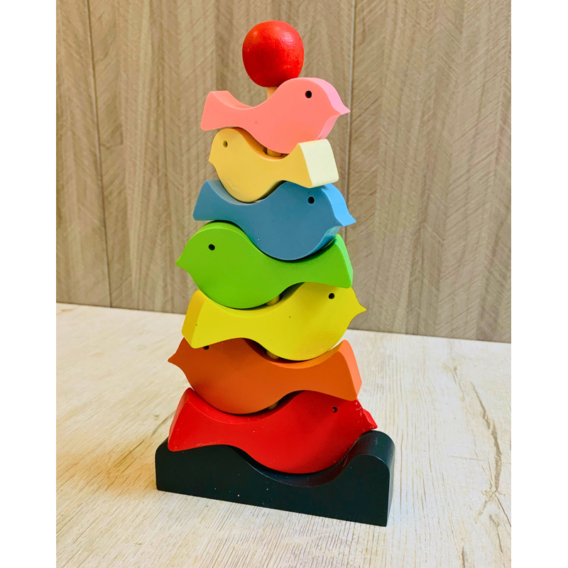 Wooden Bird Stacker