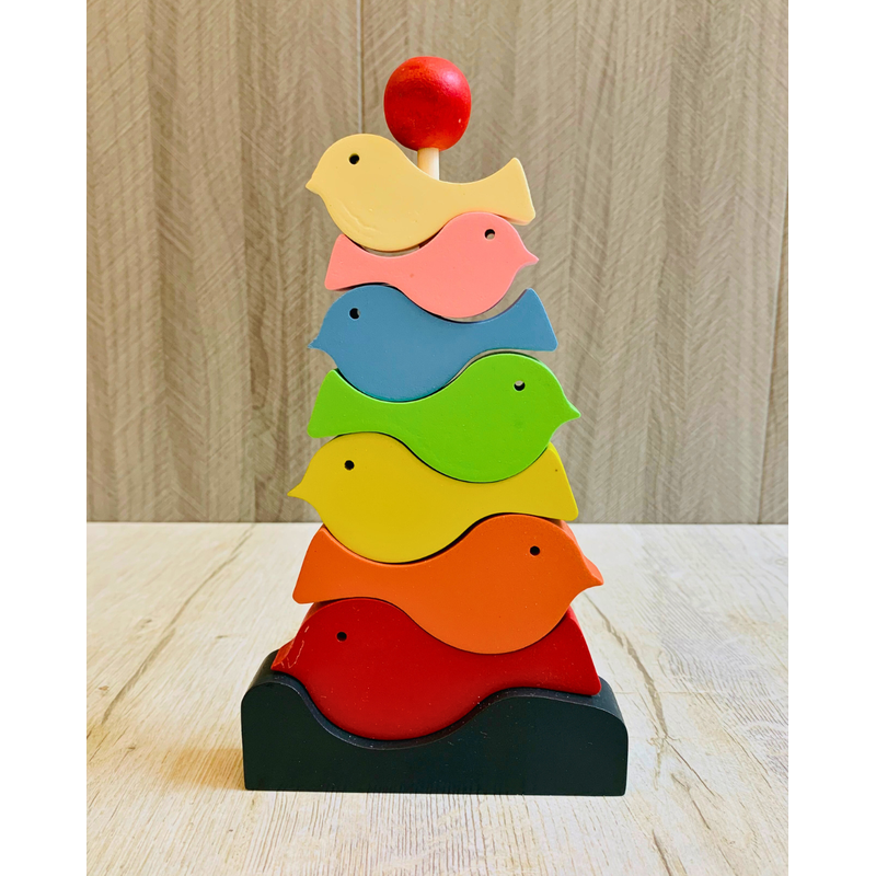 Wooden Bird Stacker