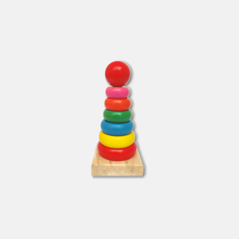 Wooden Ring Stacker (6 Colorful Rings)