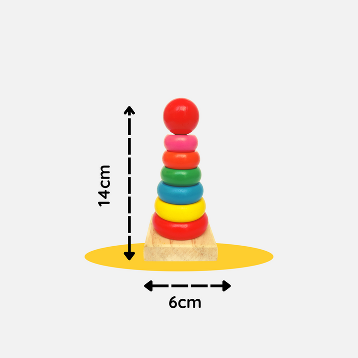 Wooden Ring Stacker (6 Colorful Rings)