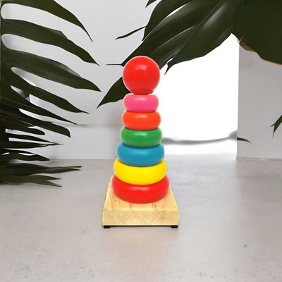 Wooden Ring Stacker (6 Colorful Rings)