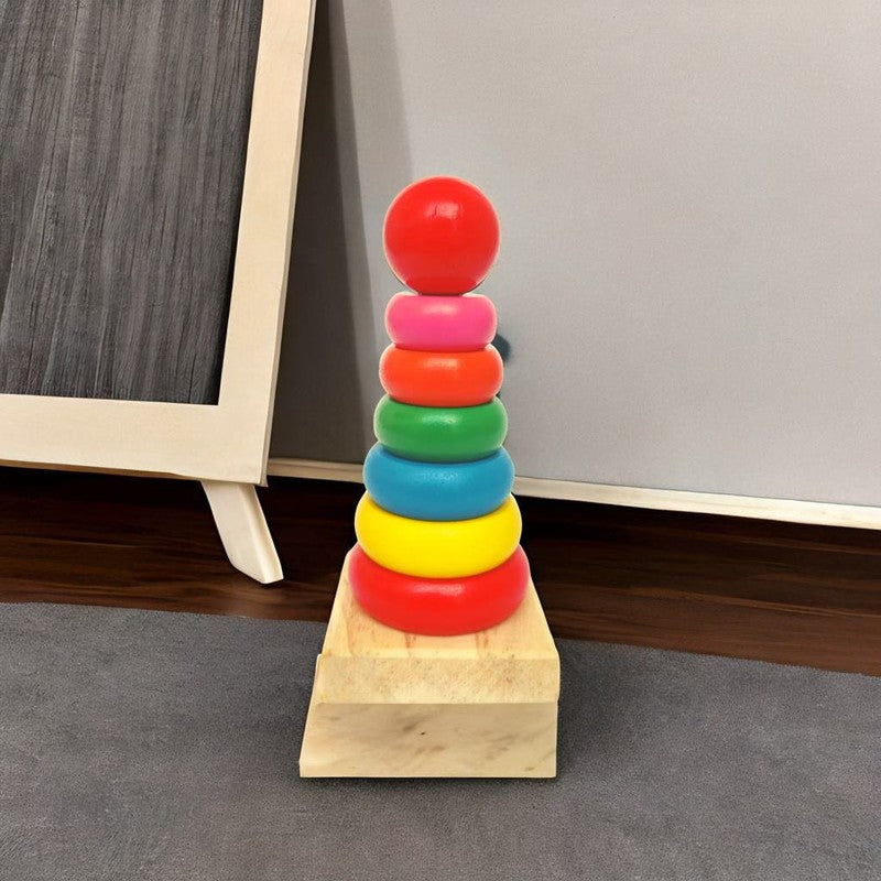 Wooden Ring Stacker (6 Colorful Rings)