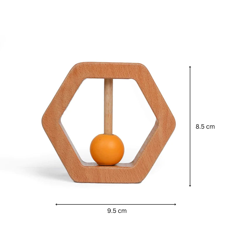 Wooden Hexagon Rattle