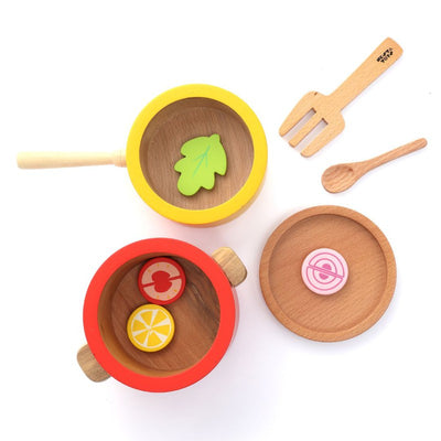 Wooden Gas Stove and Cooking Set (10 Pcs)