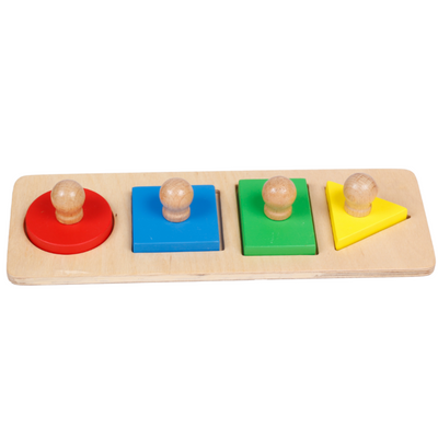 Wooden Multi Shapes Tray Toy - 4 Shapes