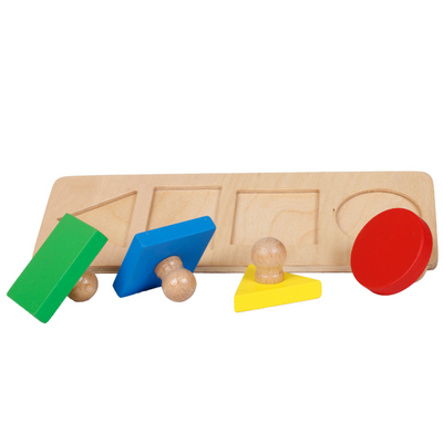 Wooden Multi Shapes Tray Toy - 4 Shapes