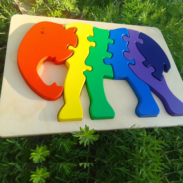 Wooden Puzzle Tray - Elephant