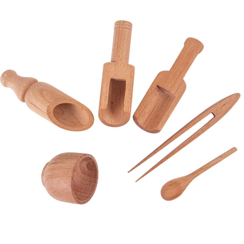 Sensory Wooden Toy Set - 6 Pcs (Beech Wood)