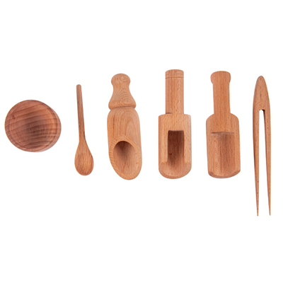 Sensory Wooden Toy Set - 6 Pcs (Beech Wood)