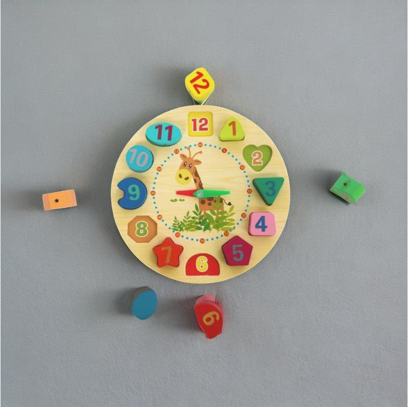 Wooden Shape Sorting Clock