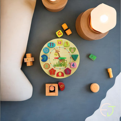 Wooden Shape Sorting Clock