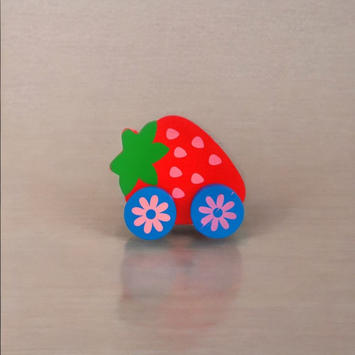 Wooden Strawberry Car Vehicle Toy