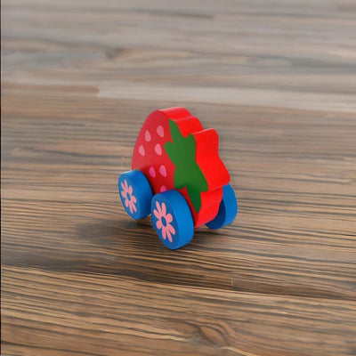Wooden Strawberry Car Vehicle Toy