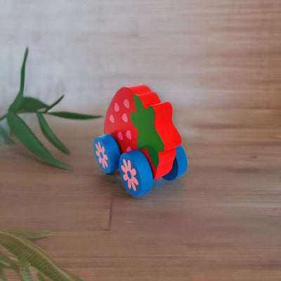 Wooden Strawberry Car Vehicle Toy