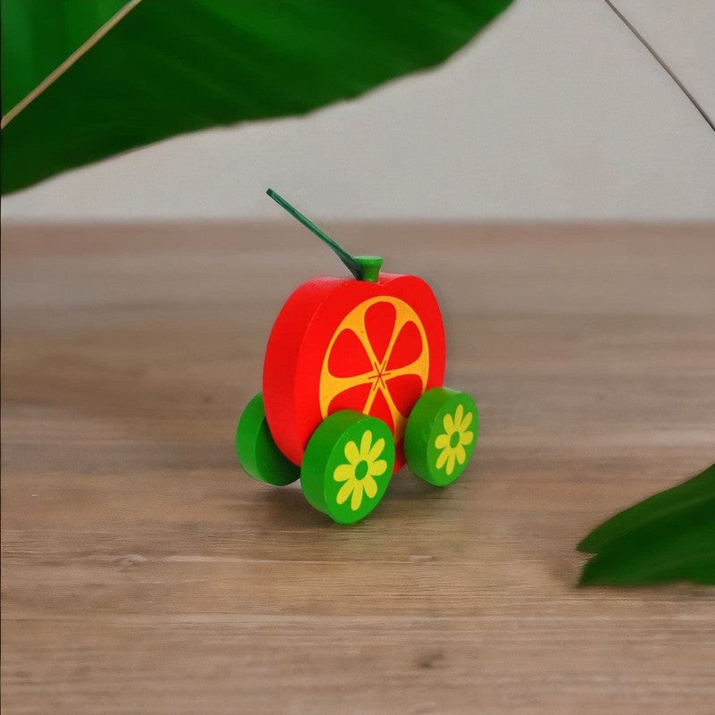 Wooden Tomato Car Veggie Vehicle Toy