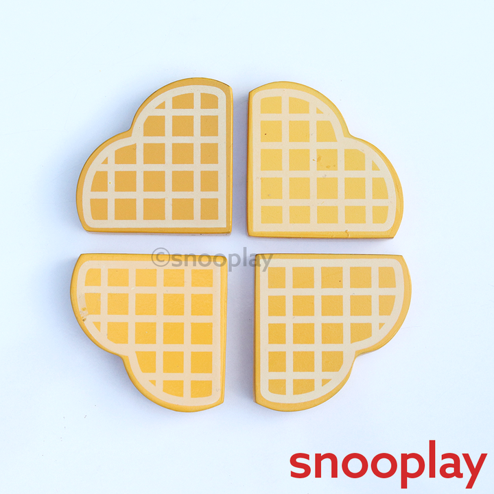 PlayBox Wooden Waffle Maker Set – Pretend Play Cooking Set (3-7 Years)