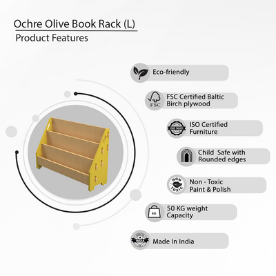 Ochre Olive Book Rack (L) Yellow COD not available