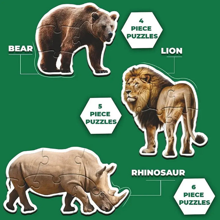 Toykraft Jungle Animal Puzzles – 4, 5 & 6 Piece Toddler Floor Puzzles