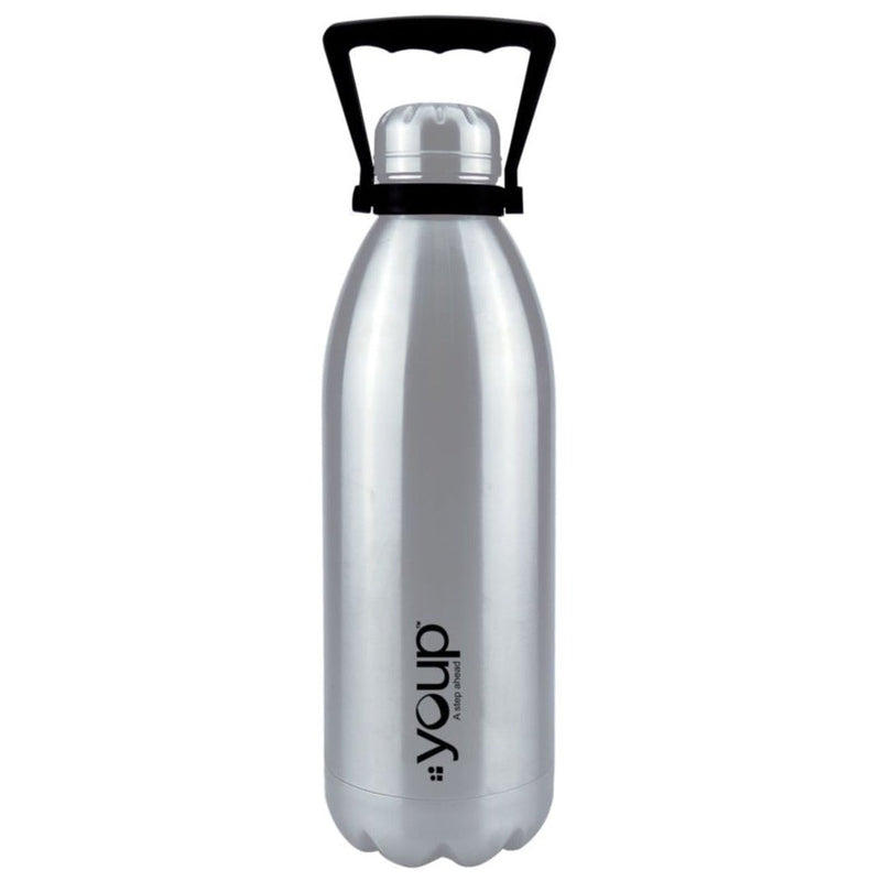 Youp Thermosteel insulated silver color Bottle with top handle OXFORD - 1500 ml