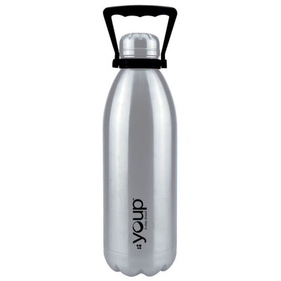 Youp Thermosteel insulated silver color Bottle with top handle OXFORD - 1500 ml