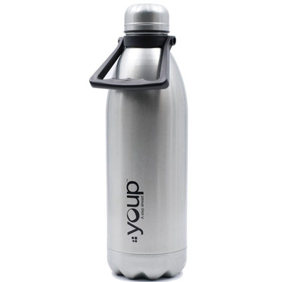 Youp Thermosteel insulated silver color Bottle with top handle OXFORD - 1500 ml