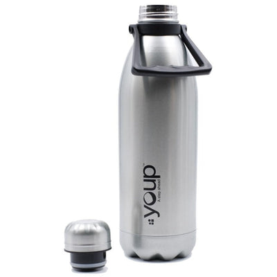 Youp Thermosteel insulated silver color Bottle with top handle OXFORD - 1500 ml