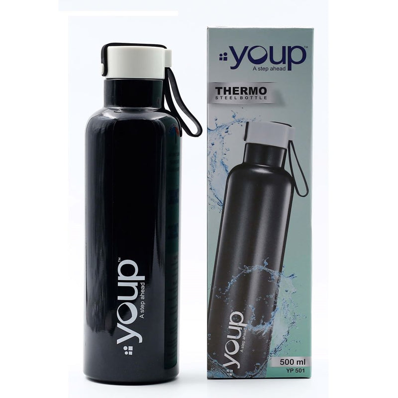 Youp Thermosteel insulated black color Bottle TWINKLE501 - 500 ml