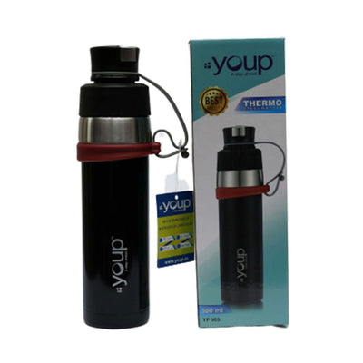 Youp Thermosteel Insulated Black Color Water Bottle YP505 - 500 ml