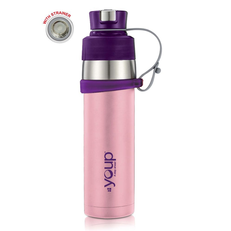 Youp Thermosteel Insulated Pink Color Water Bottle YP505 - 500 ml