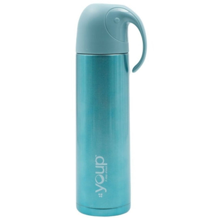 Youp Thermosteel Insulated Blue Color Water Bottle with handle containing cup cap YP512_metallic_blue - 500 ml