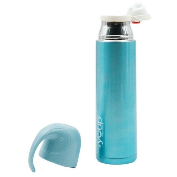 Youp Thermosteel Insulated Blue Color Water Bottle with handle containing cup cap YP512_metallic_blue - 500 ml