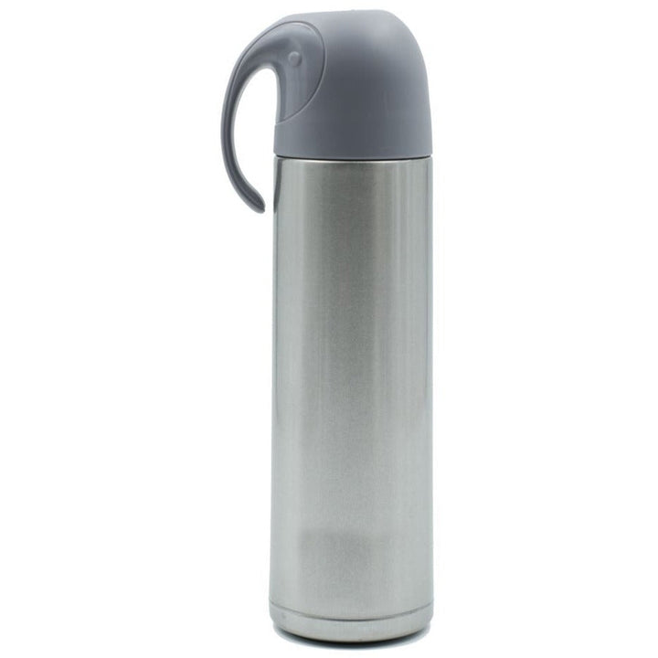 Youp Thermosteel Insulated Silver Color Water Bottle with handle containing cup cap - 500 ml