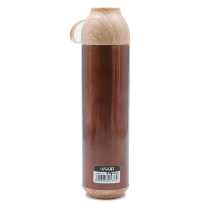 Youp Thermosteel Insulated Brown Color Water Bottle with handle containing cup cap - 500 ml