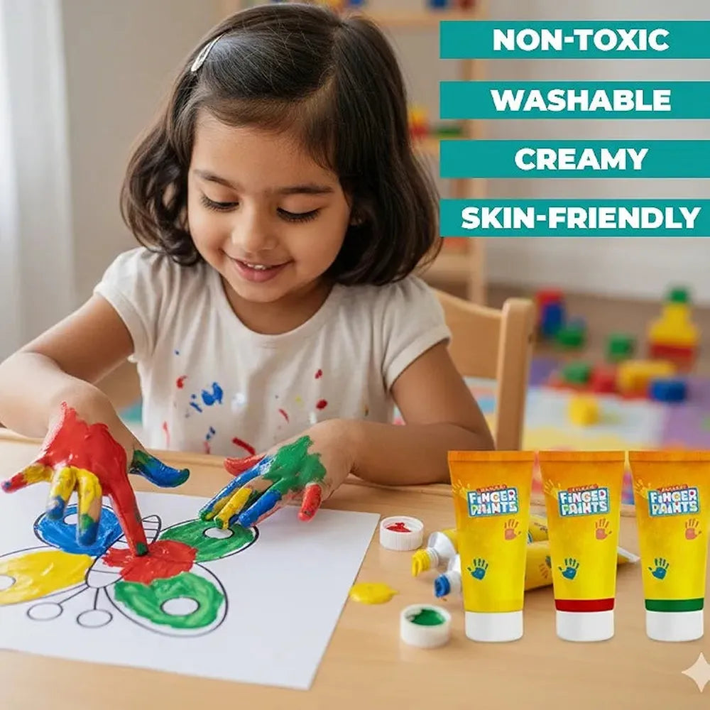 Toykraft My Little Picasso First Finger Painting Kit - Child-Safe, Washable & Non-Toxic