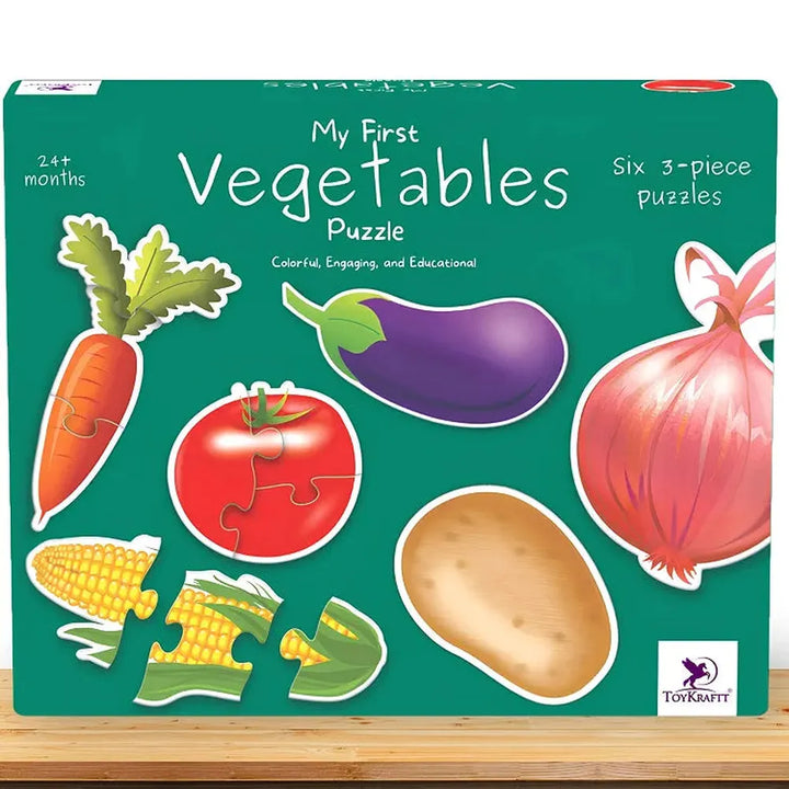 Toykraft My First Vegetables 3-Piece Floor Puzzles – Chunky, Educational Toddler Puzzles