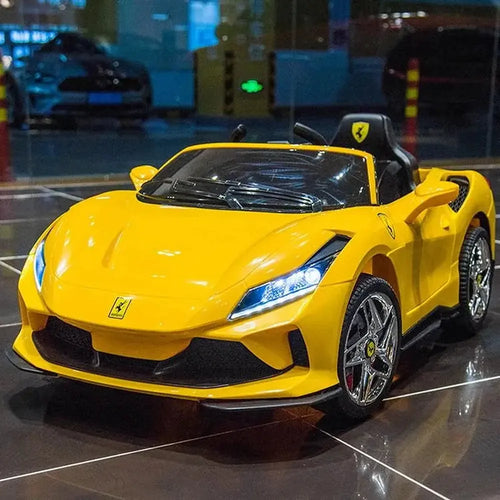 Parental & Self Control | Battery Ride On Ferrari Car | Multi-Songs, Light, USB Slot, Honk (1.5-8 Years) | Assorted Colors & Designs
