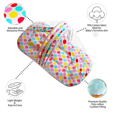 Baby Bedding Set with Mosquito net and Pillow (Polka dots)