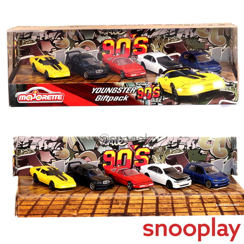 Set of 5 Licensed Majorette Diecast Cars- Youngster Giftpack Edition (3 Years till Grown Ups)