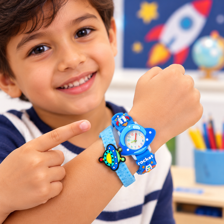 Rocket Theme Analog Watch for Kids | Wrist Watch with Comfortable Wrist Band