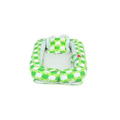 Apple Print New Born Baby nest Bedding Set Reversible (Green)