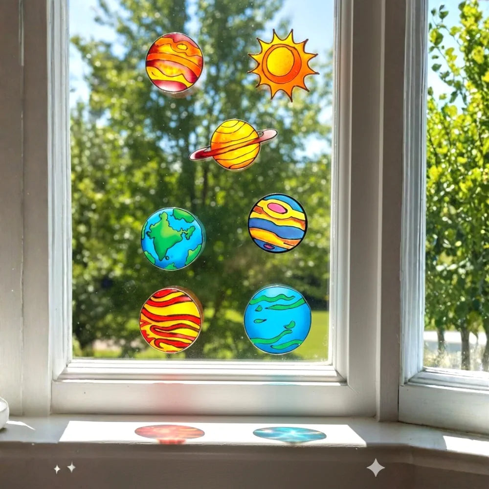 Toykraft Paint Your Own Space Suncatchers | Glass Painting Window Art Kit