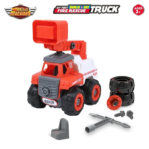 Skoodle Mini Machines Build & Go Fire Rescue Truck Toy - White