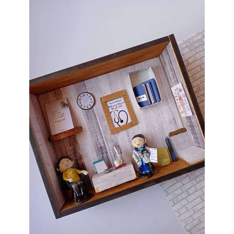 Customsied Doctor's Clinic Miniature Shadow Box Frame (COD Not Available)