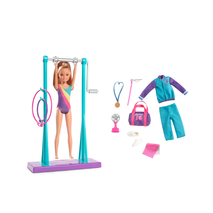 Mattel Original Licensed Barbie Team Stacie Gymnastics Doll with Accessories Playset