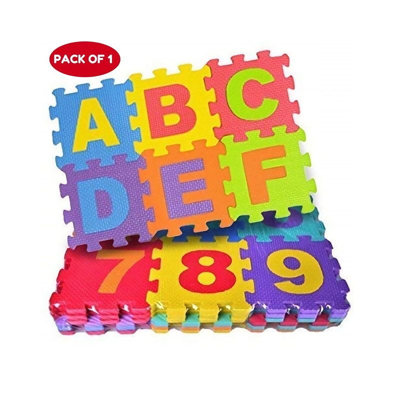  36 Pieces Mini Puzzle Foam Mat for Kids Interlocking Learning Alphabet and Number Color May Vary