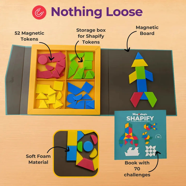Toykraft Shapify Magnetic Shapes Puzzle Game | Creative Learning & Spatial Skills